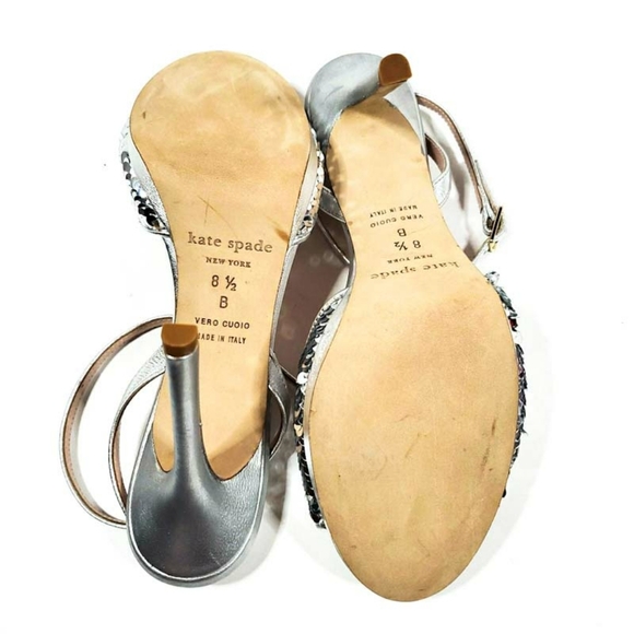 kate spade Sequin Open Toe Ankle Strap Heels - Picture 6 of 7